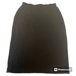 Max Studio NWT vintage pencil skirt indigo charcoal black small back slit